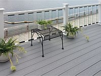 <b>Trex Select Pebble Gray Composite Deck Board with White Composite Railing with Glass Pickets</b>